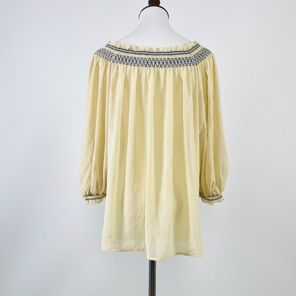 NWOT SEE BY CHLOÉ $465 Embroidered Smocked Georgette Blouse Top Size 36 - Picture 6 of 11